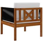 vidaXL Chaise de jardin avec coussin Bois d'acacia solide