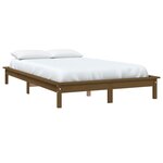 vidaXL Cadre de lit sans matelas marron miel 140x190 cm bois massif