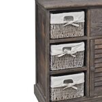 vidaXL Armoire en bois 3 paniers gauches en tissage Marron