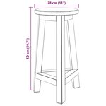 vidaXL Tabouret Naturel 28 x 28 x 50 cm Bois d'Acajou