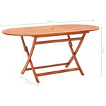 vidaXL Table de jardin pliable 160x85x74 cm Bois d'eucalyptus solide