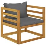 vidaXL Salon de jardin 6 Pièces avec coussin Bois d'acacia solide