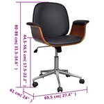 vidaXL Chaise pivotante Bois courbé et similicuir