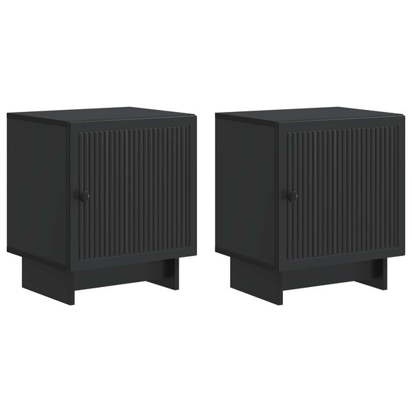 vidaXL Cabinet de chevet 2 Pièces Noir 43 x 34 5 x 50 cm