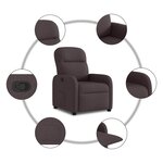 vidaXL Fauteuil inclinable Marron foncé Tissu