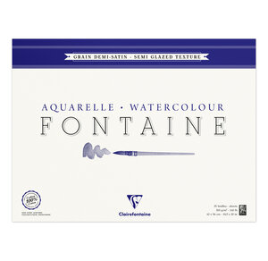 Bloc Fontaine 25F 1/2 satiné 42x56 300g encollé 4 côtés CLAIREFONTAINE