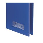 Reliure Uniplate Lindner bleue à 3 anneaux.