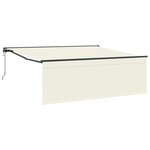 vidaXL Auvent Rétractable Crème 350 x 250 cm Tissu  Métal