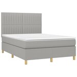 vidaXL Sommier à lattes de lit et matelas et LED Gris clair 140x190 cm