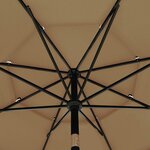 vidaXL Parasol à 3 niveaux avec mât en aluminium Taupe 3 5 m