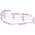 VidaXL Cadre de lit ottoman et matelas gris clair 180x200cm velours
