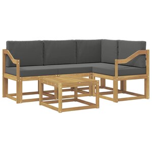 vidaXL Ensemble de canapés d'extérieur 5 pc Blanc et anthracite