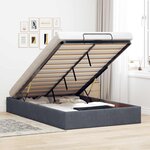 vidaXL Cadre de lit ottoman sans matelas gris foncé 120x190 cm velours