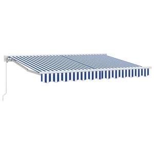 vidaXL Auvent Rétractable Bleu et Blanc 250x200 cm tissu