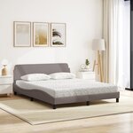 vidaXL Lit avec matelas Dover taupe 160x200 cm tissu