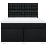 vidaXL Sommier à lattes de lit avec matelas Noir 160x200 cm Tissu
