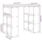vidaXL Bureau Chêne noir 90 x 50 x 75 cm Bois d'ingénierie
