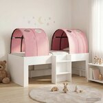 vidaXL Lit avec Tunnel 4 Pièces Blanc et rose Bois d'ingénierie