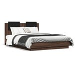 vidaXL Cadre de lit avec tête de lit chêne marron 120x190 cm