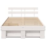 vidaXL Cadre de lit avec tiroir Blanc 135 x 190 cm Bois massif en pin