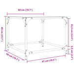 vidaXL Table basse avec dessus en verre transparent 50x50x40 cm acier