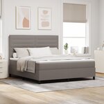vidaXL Lit à Ressorts avec Matelas Taupe Super King en Tissu