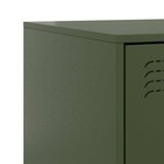 vidaXL Table de chevet vert olive 34 5x39x62 cm acier