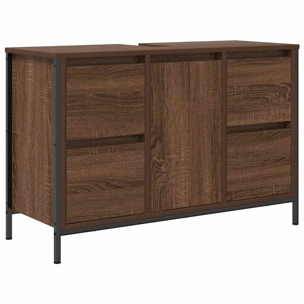 vidaXL Meuble sous-vasque avec tiroirs chêne marron 90x34 5x60 cm