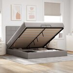 VidaXL Cadre de lit ottoman avec matelas taupe 200x200cm tissu