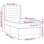 vidaXL Sommier à lattes de lit matelas et LED Crème 90x200 cm Tissu