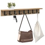vidaXL Porte-manteau mural chêne artisanal 80 x 10.5 x 10.5 cm