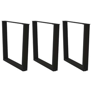 vidaXL Pieds de table à manger en V 3 pièces Noir 90 x (72-73 3) cm Acier