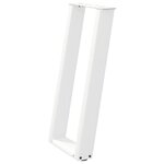 vidaXL Pieds de table console en U  2 pièces  blanc  38 x (72-73) cm  acier