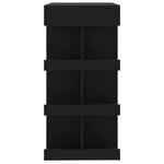vidaXL Table de bar avec étagère de rangement Noir Bois d'ingénierie