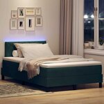 vidaXL Lit à ressort LED avec matelas Vert foncé 120 x 200 cm Velours