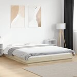 vidaXL Cadre de lit avec lumières LED chêne sonoma 150x200 cm
