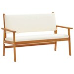 vidaXL Banc de jardin avec coussin Marron Bois d'acacia massif