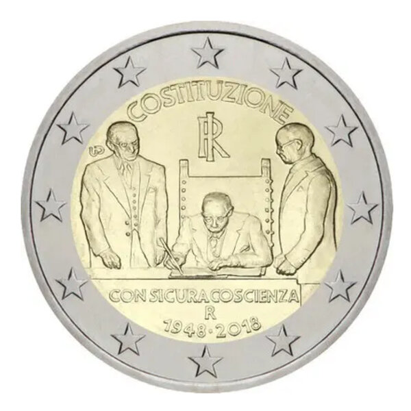 2 euros commémorative Italie 2018 - Constitution de la République.