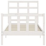 vidaXL Cadre de lit avec tête de lit blanc petit simple bois massif