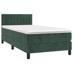 vidaXL Sommier à lattes de lit et matelas et LED Vert foncé 80x200cm