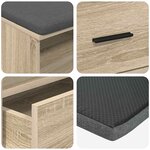 vidaXL Banc d'entrée avec coussin Chêne Sonoma 100 x 38 x 46 cm