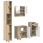 vidaXL Ensemble de mobilier de salle de bain 4 Pièces Chêne Sonoma