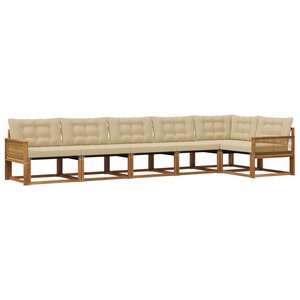 vidaXL Ensemble de canapés d'extérieur 6 pc Naturel et Beige