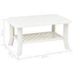 vidaXL Table basse Blanc 90 x 60 x 46 cm Plastique