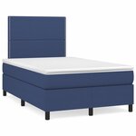 vidaXL Sommier à lattes de lit matelas et LED bleu 120x190 cm tissu