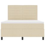 vidaXL Lit à ressorts avec matelas avec LED Crème 140 x 190 cm tissu