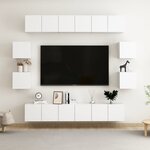 vidaXL Ensemble de meubles TV 10 Pièces Blanc Aggloméré