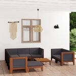 vidaXL Salon de jardin 10 Pièces avec coussins bois d'acacia solide