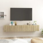 vidaXL Meubles TV suspendus 3 Pièces Chêne sonoma 60x30x30 cm
