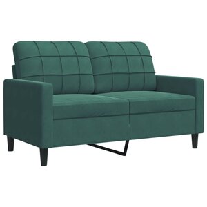 vidaXL Canapé à 2 places Vert foncé 120 cm Velours